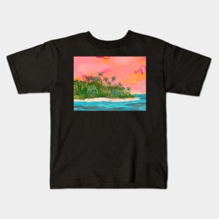 When You Weren't: a Tropical Island Abstract Illustration Kids T-Shirt